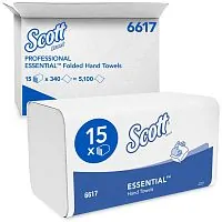 Kimberly-Clark 6617 Бумажные полотенца в пачках Scott Essential белые однослойные 15  от магазина Белый Лис