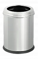 WHS 414M Корзина-Урна для мусора 12 л б/крышки, Хром мат из нержавеющей стали, h:34,5см Ø:24,5см - Цена: 2 244 руб. - Урны и контейнеры для мусора - Магазин Белый Лис
