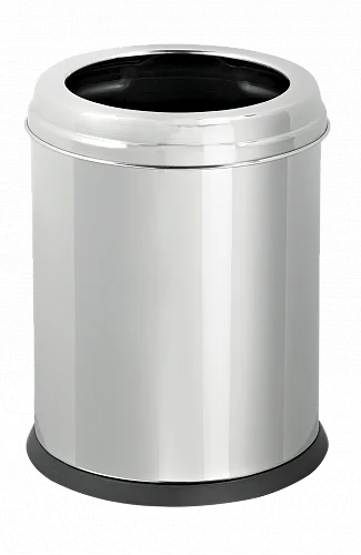 WHS 414M Корзина-Урна для мусора 12 л б/крышки, Хром мат из нержавеющей стали, h:34,5см Ø:24,5см - Цена: 2 805 руб. - Урны и контейнеры для мусора - Магазин Белый Лис