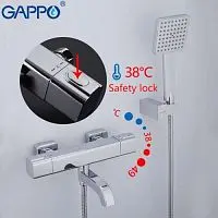 Gappo  G3291 Термостатический смеситель - Цена: 12 394.58 руб. - Термостатические смесители - Магазин Белый Лис