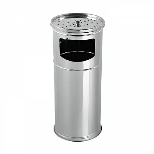 Efor Metal 495 Урна с контейнером хром высота 60 см диаметр 25 см - Цена: 4 596.07 руб. - Урны и контейнеры для мусора - Магазин Белый Лис