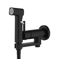 AQ1819MB НИКА комплект для гигиенического душа встроенный (смеситель + гигиеническая лейка + шланг), матовый черный - Цена: 8 650 руб. - Смесители AQUATEK - Магазин Белый Лис