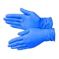SARAYA 79557 Перчатки нитриловые, неопудренные, цвет синий,размер L (100 шт./уп) - Цена: 520 руб. - Перчатки защитные - Магазин Белый Лис