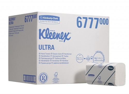 Kimberly-Clark 6777 KLEENEX Ultra Листовые бумажные полотенца двухслойные Z-сложения в пачке LUXURY от магазина Белый Лис