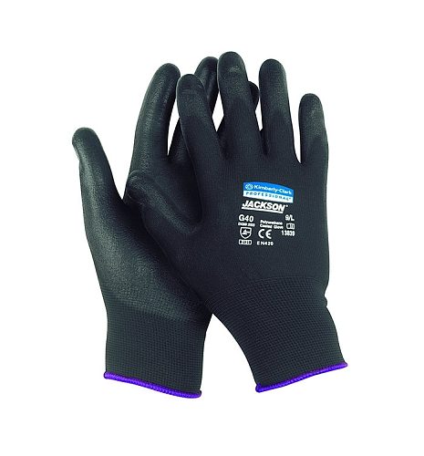 Kimberly-Clark 13837 JACKSON SAFETY G40 Перчатки полиуретановые с латексным напылением черный - Цена: 21 265.42 руб. - Перчатки защитные - Магазин Белый Лис