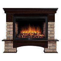 Портал Firelight Forte Wood 30 камень коричневый, шпон темный дуб - Цена: 36 990 руб. - Порталы - Магазин Белый Лис