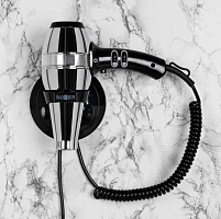 NOFER 02057.B Фен HOTELline настенный с антивандальной защитой 1800 W черный/металлик, 02057 от магазина Белый Лис
