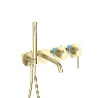 AQ1344BG ЕВРОПА смеситель для ванны встроенный (внешняя и скрытая часть), шлиф. золото - Цена: 40 890 руб. - Смесители AQUATEK - Магазин Белый Лис