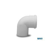 Отвод полипропиленовый BAXI 87гр., диам. 80 мм для конденсационных котлов - Цена: 1 393.32 руб. - Автоматика - Магазин Белый Лис