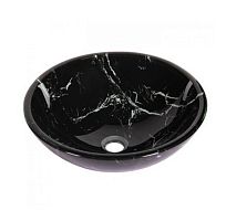 NOFER SPIN 40 23595 Раковина накладная круглая 400x400x145 мм, мрамор чёрный - Цена: 14 440 руб. - Раковины накладные - Магазин Белый Лис