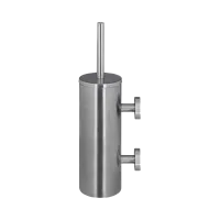 MERIDA OPTIMUM GIM345 Щетка санитарная настенная с крышкой и 2мя креплениями, матовая - Цена: 4 485 руб. - Ершики - Магазин Белый Лис