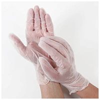 SARAYA 53522 Виниловые одноразовые неопудренные полимерные (пластиковые) перчатки, размер S, нестерильные, 100 шт./уп., цвет белый - Цена: 1.82 руб. - Перчатки защитные - Магазин Белый Лис