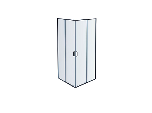 AQ ARI KV10020BL Душевой уголок квадратный, двери раздвижные 1000x1000x2000 профиль черный, стекло прозрачное от магазина Белый Лис