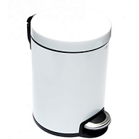 BINELE WP05LW Корзина для мусора с педалью Lux, 5 литров (эмалированная сталь, белая) - Цена: 4 255 руб. - Урны и контейнеры для мусора - Магазин Белый Лис