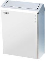 NOFER 14079.W Контейнер для мусора настенный из нержавеющей стали белый 23 л. С крышкой и замком - Цена: 32 495 руб. - Урны и контейнеры для мусора - Магазин Белый Лис