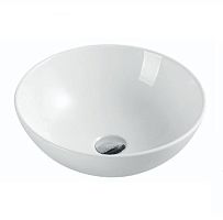 NOFER SPIN 40 23540 Раковина накладная круглая 400x400x145 мм, белый - Цена: 8 725 руб. - Раковины накладные - Магазин Белый Лис