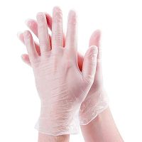 SARAYA 53524 Виниловые одноразовые неопудренные полимерные (пластиковые) перчатки, размер L, нестерильные 100 шт./уп., цвет белый - Цена: 182 руб. - Перчатки защитные - Магазин Белый Лис