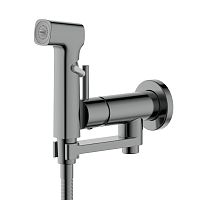 AQ1819BGM НИКА комплект для гигиенического душа встроенный (смеситель + гигиеническая лейка + шланг), оружейная сталь - Цена: 10 990 руб. - Смесители AQUATEK - Магазин Белый Лис