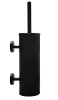 MERIDA OPTIMUM GIC345 Щетка санитарная настенная с крышкой и 2мя креплениями,чёрная матовая - Цена: 4 990 руб. - Ершики - Магазин Белый Лис