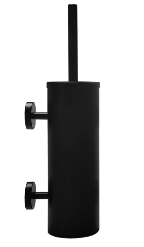 MERIDA OPTIMUM GIC345 Щетка санитарная настенная с крышкой и 2мя креплениями,чёрная матовая - Цена: 5 520.50 руб. - Ершики - Магазин Белый Лис