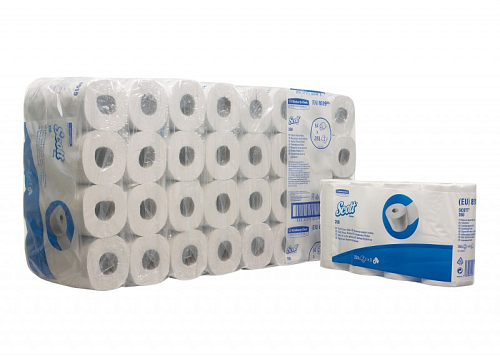 Kimberly-Clark 8519 SCOTT Двухслойная туалетная бумага в стандартных рулонах с увеличенной намоткой от магазина Белый Лис