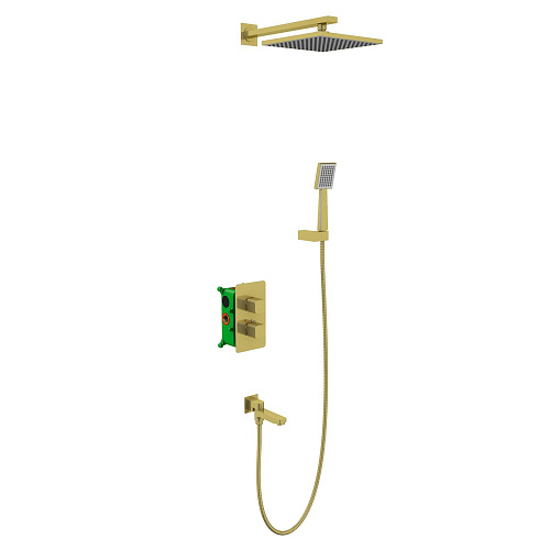 Душевая система встроенная с термостатом Timo Petruma золото матовое (SX-5049/17SM) от магазина Белый Лис