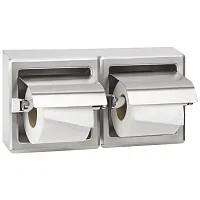 NOFER 05008.B Держатель для 2 рулонов туалетной бумаги с крышкой встраиваемый из нержавеющей стали  от магазина Белый Лис