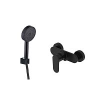 Комплект смесителей для душа Aquatek Ника AQ1834MB черный матовый SET 2 в 1 (AQ1860MB +AQ2030MB) - Цена: 10 950 руб. - Душевые комплекты - Магазин Белый Лис