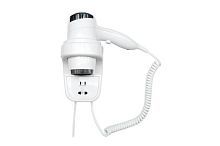 NOFER 02012.W Фен HOTELline настенный белый с розеткой 1800-2200 W, 02012.W от магазина Белый Лис