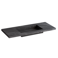 NOFER EL.081.C.N Столешница LANIC с интегрированной раковиной,81х46х3 см,1 отв. для смесителя, чёрный - Цена: 97 200 руб. - Раковины с тумбой - Магазин Белый Лис