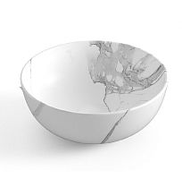 NOFER SPIN 40 23594 Раковина накладная круглая 400x400x145 мм, мрамор белый - Цена: 14 440 руб. - Раковины накладные - Магазин Белый Лис