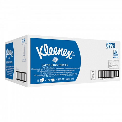 Kimberly-Clark 6778 Kleenex Бумажные полотенца в пачках белые двухслойные (15 пачек по 124 листа) от магазина Белый Лис