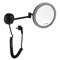 WasserKRAFT K-1004BLACK Зеркало с LED-подсветкой, 3-х кратным увеличением - Цена: 24 280 руб. - Зеркала для ванной - Магазин Белый Лис